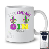 Personalized May Contain Gin; Joyful Mardi Gras Custom Name Men; Bra Fake Drinking T-Shirt