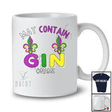 Personalized May Contain Gin; Joyful Mardi Gras Custom Name Women; Bra Fake Drinking T-Shirt