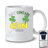 Personalized May Contain Gin; Joyful St. Patrick's Day Custom Name Women; Bra Shamrock Drinking T-Shirt