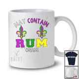 Personalized May Contain Rum; Joyful Mardi Gras Custom Name Men; Bra Fake Drinking T-Shirt