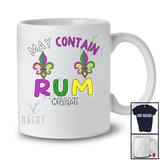 Personalized May Contain Rum; Joyful Mardi Gras Custom Name Women; Bra Fake Drinking T-Shirt