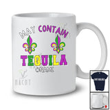 Personalized May Contain Tequila; Joyful Mardi Gras Custom Name Men; Bra Fake Drinking T-Shirt