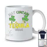 Personalized May Contain Tequila; Joyful St. Patrick's Day Custom Name Women; Bra Shamrock Drinking T-Shirt