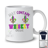 Personalized May Contain Whiskey; Joyful Mardi Gras Custom Name Men; Bra Fake Drinking T-Shirt