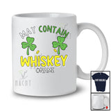 Personalized May Contain Whiskey; Joyful St. Patrick's Day Custom Name Women; Bra Shamrock Drinking T-Shirt