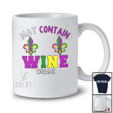 Personalized May Contain Wine; Joyful Mardi Gras Custom Name Men; Bra Fake Drinking T-Shirt