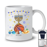 Personalized Menorah With Basketball Ball; Amazing Hanukkah Custom Name Sport Player Team T-Shirt