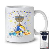 Personalized Menorah With Volleyball Ball; Amazing Hanukkah Custom Name Sport Player Team T-Shirt