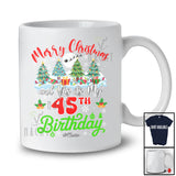 Personalized Merry Christmas It's My 45th Birthday; Fantastic X-mas Trees Custom Name Family T-Shirt