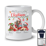 Personalized Merry Christmas; Amazing X-mas Lights Custom Name Girl And Pug Owner; Family T-Shirt