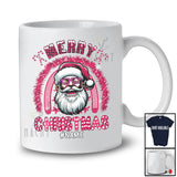 Personalized Merry Christmas; Fantastic Custom Name Man Pink Santa; Rainbow African Family T-Shirt