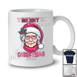 Personalized Merry Christmas; Fantastic Custom Name Woman Pink Santa Glasses; African Family T-Shirt