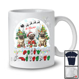 Personalized Merry Christmas; Lovely Custom Name Pugs; ASL Sign Language Moon T-Shirt