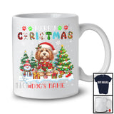 Personalized Merry Christmas; Lovely Custom Name Santa Cockapoo Owner; Plaid X-mas T-Shirt