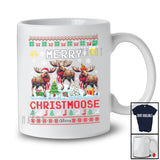 Personalized Merry Christmoose; Amusing Christmas Sweater; Custom Name Three Moose T-Shirt