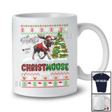 Personalized Merry Christmoose; Fantastic Christmas Sweater Plaid; Custom Name Santa Moose T-Shirt