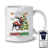 Personalized Merry Christmoose; Fantastic Christmas Tree Plaid; Custom Name Santa Moose T-Shirt