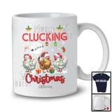 Personalized Merry Clucking Christmas; Funny Chicken Custom Name Farmer Christmas Group T-Shirt