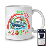 Personalized Merry Cruisemas 2025; Awesome Christmas Custom Name Cruise Ship; Rainbow T-Shirt