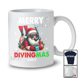 Personalized Merry Divingmas; Awesome Christmas Santa Scuba Diving; Custom Name Diver T-Shirt