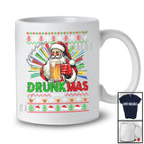 Personalized Merry Drunkmas; Amusing Christmas Santa Drinking Beer; Sweater Custom Name Family T-Shirt