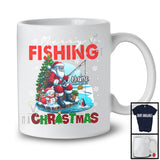 Personalized Merry Fishing; Joyful Christmas Custom Name Santa Fishing Lover T-Shirt