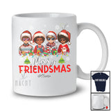 Personalized Merry Friendsmas; Amusing Christmas Custom Name Santa African Boy; Family T-Shirt