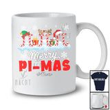 Personalized Merry Pi mas; Joyful Christmas Three Pi Candy Canes; Custom Name Math Teacher T-Shirt