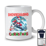 Personalized Merry Snowboarding; Joyful Christmas Custom Name Santa Snowboarding Lover T-Shirt