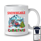 Personalized Merry Snowmobile; Joyful Christmas Custom Name Santa Snowmobile Lover T-Shirt
