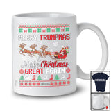 Personalized Merry Trumpmas; Joyful Christmas Trump Sweater 2024; Custom Name Santa Sleigh T-Shirt