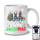 Personalized Merry Woofmas; Awesome Christmas Custom Name Three Cane Corso Owner; Snow T-Shirt