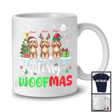 Personalized Merry Woofmas; Awesome Christmas Custom Name Three Cockapoo Owner; Snow T-Shirt