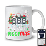 Personalized Merry Woofmas; Awesome Christmas Custom Name Three French Bulldog; Snow T-Shirt