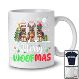 Personalized Merry Woofmas; Awesome Christmas Custom Name Three German Shepherd; Snow T-Shirt