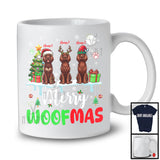 Personalized Merry Woofmas; Awesome Christmas Custom Name Three Irish Setter Owner; Snow T-Shirt