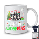 Personalized Merry Woofmas; Awesome Christmas Custom Name Three Landseer Owner; Snow T-Shirt