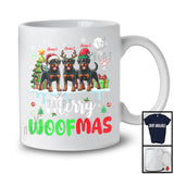 Personalized Merry Woofmas; Awesome Christmas Custom Name Three Rottweiler Owner; Snow T-Shirt