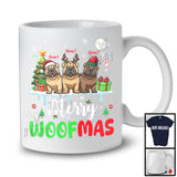 Personalized Merry Woofmas; Awesome Christmas Custom Name Three Shar Pei Owner; Snow T-Shirt