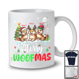 Personalized Merry Woofmas; Awesome Christmas Custom Name Three Shiba Inu Owner; Snow T-Shirt