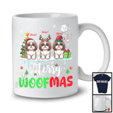 Personalized Merry Woofmas; Awesome Christmas Custom Name Three Shih Tzu Owner; Snow T-Shirt