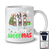 Personalized Merry Woofmas; Awesome Christmas Custom Name Three Whippet Owner; Snow T-Shirt