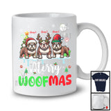 Personalized Merry Woofmas; Awesome Christmas Custom Name Three bulldog Owner; Snow T-Shirt