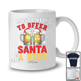 Personalized Most Likely To Offer Santa A Beer; Sarcastic Christmas Custom Name Drinking Dunker Group T-Shirt