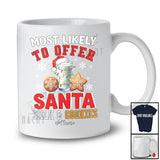 Personalized Most Likely To Offer Santa Milk and Cookies; Joyful Christmas Custom Name Milk Cookie Lover T-Shirt