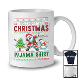 Personalized My Christmas Pajama Shirt; Merry X-mas Sweater Custom Name; Plaid Santa Dabbing T-Shirt