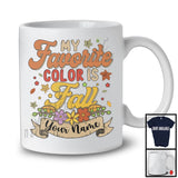 Personalized My Favorite Color Is Fall, Wonderful Thanksgiving Custom Name Flowers, Family T-Shirt