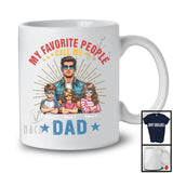 Personalized My Favorite People Call Me Dad, Lovely Father's Day 3 Son Daughter Custom Name T-Shirt