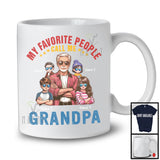 Personalized My Favorite People Call Me Grandpa, Lovely Father's Day 4 Grandkids Custom Name T-Shirt