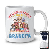 Personalized My Favorite People Call Me Grandpa, Lovely Father's Day 6 Grandkids Custom Name T-Shirt